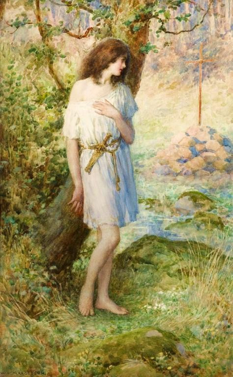 The Vigil by William Henry Margetson,A3(16x12")Poster