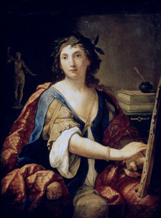 Self-Portrait as Allegory of Painting, vintage artwork by Elisabetta Sirani, 12x8" (A4) Poster