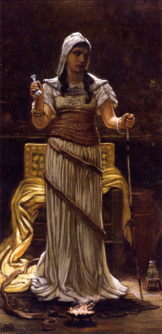 The Etruscan Sorceress, vintage artwork by Elihu Vedder, 12x8" (A4) Poster