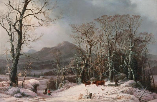 Wood for Winter, vintage artwork by George Henry Durrie, A3 (16x12") Poster Print