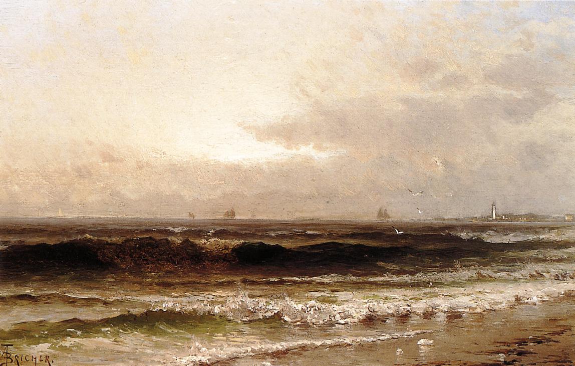 Distant Beacon, vintage artwork by Alfred Thompson Bricher, 12x8" (A4) Poster