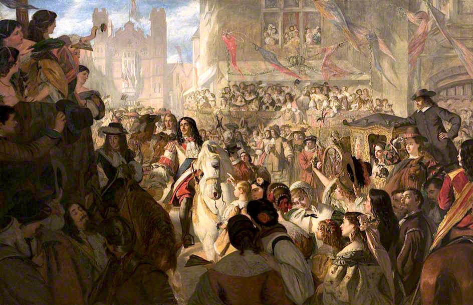 Charles II Entering London, vintage artwork by Alfred Barron Clay, 12x8" (A4) Poster