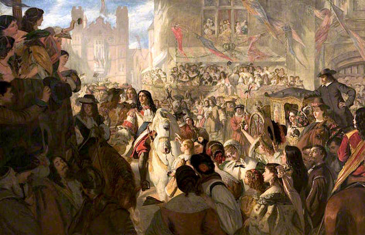 Charles II Entering London, vintage artwork by Alfred Barron Clay, 12x8" (A4) Poster