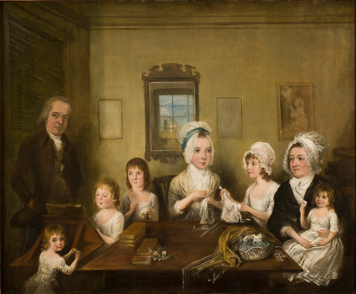 Portrait of the Family Latrobe of Fulneck, vintage artwork by Elias Martin, 12x8" (A4) Poster