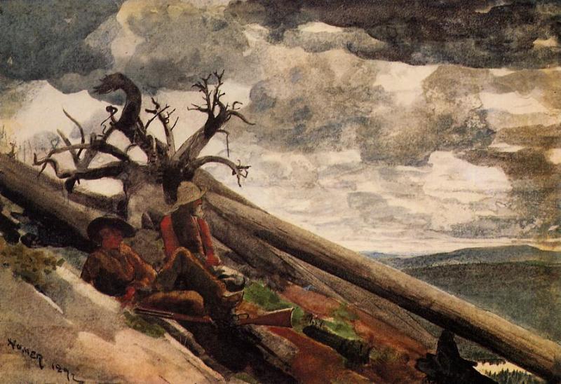Burnt Mountain, vintage artwork by Winslow Homer, 12x8" (A4) Poster