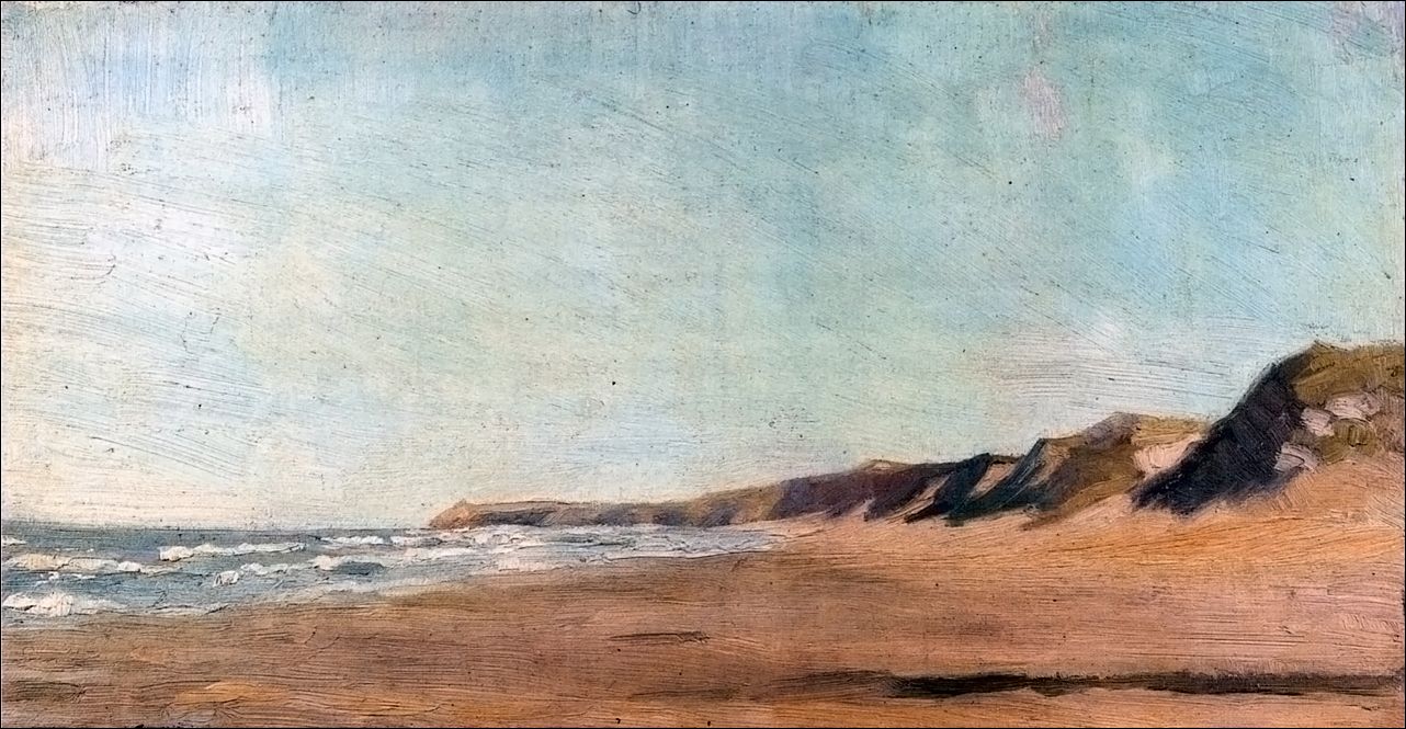 Lokken Beach, vintage artwork by Marie Triepcke Kroyer, 12x8" (A4) Poster