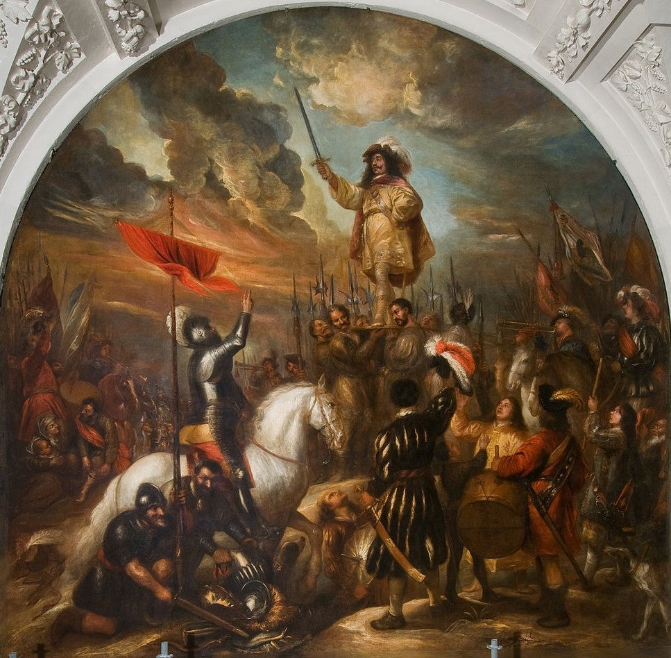 Brinio Raised on a Shield, vintage artwork by Jan Lievens, 12x8" (A4) Poster