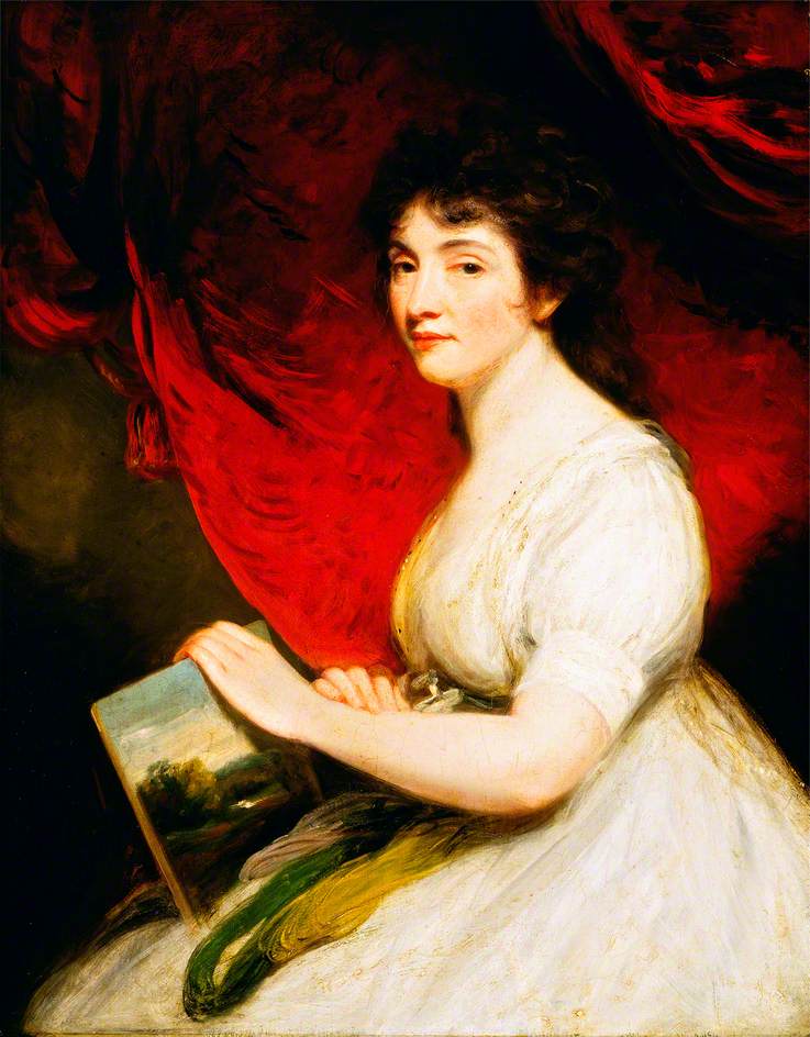 Miss Mary Linwood, Artist in Needlework, vintage artwork by John Hoppner, 12x8" (A4) Poster