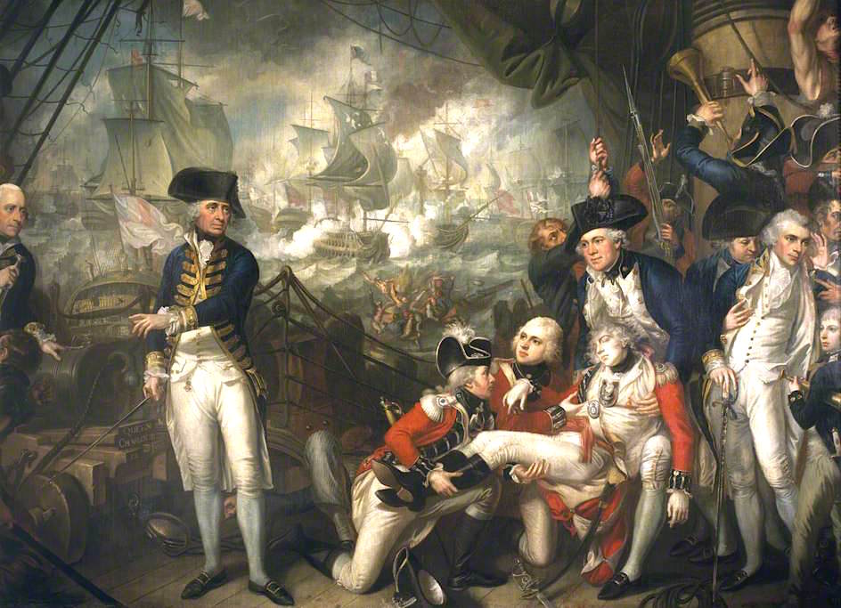 Lord Howe on the Deck of the 'Queen Charlotte', 1 June 1794, vintage artwork by Mather Brown, 12x8" (A4) Poster