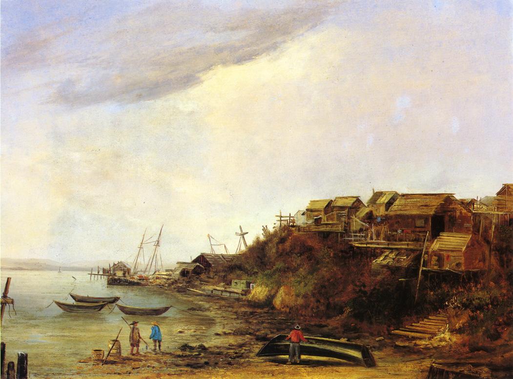 Chinese Fishing Village, vintage artwork by Frederick Butman, A3 (16x12") Poster Print