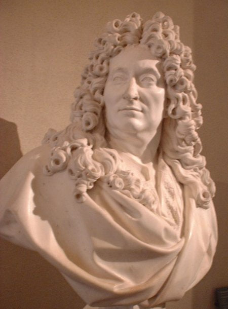 Nicholas Boileau (bust), vintage artwork by François Girardon, 12x8" (A4) Poster