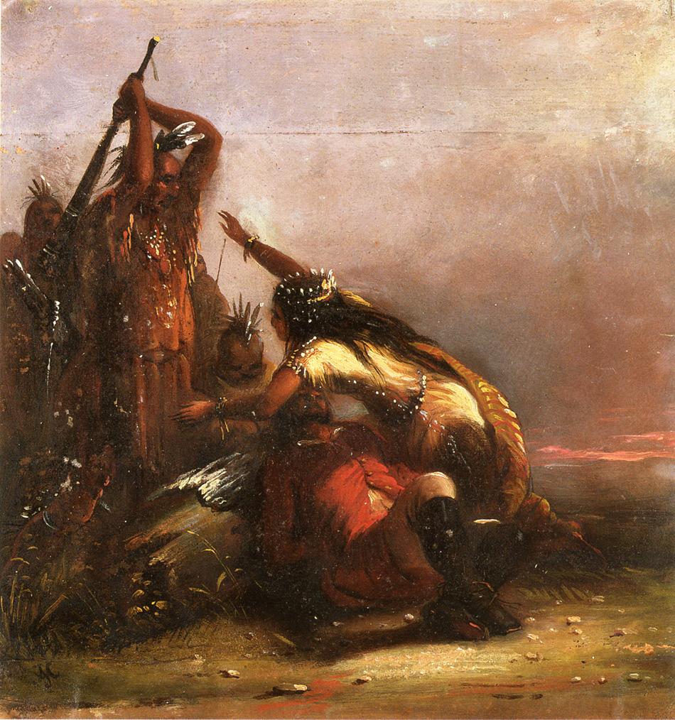 Pocohontas, vintage artwork by Alfred Jacob Miller, A3 (16x12") Poster Print