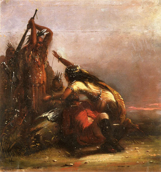 Pocohontas, vintage artwork by Alfred Jacob Miller, A3 (16x12") Poster Print