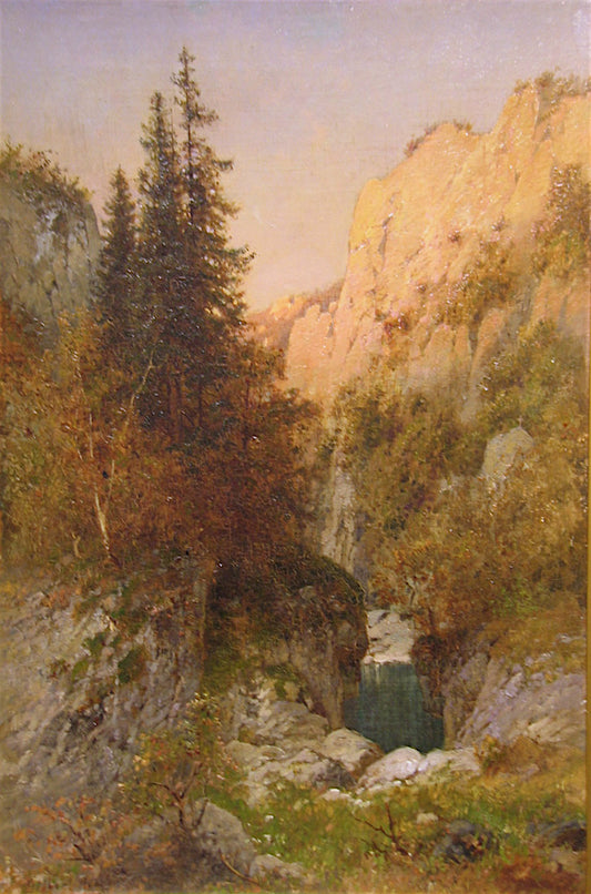 A View of the Sierras, vintage artwork by Gilbert Munger, 12x8" (A4) Poster