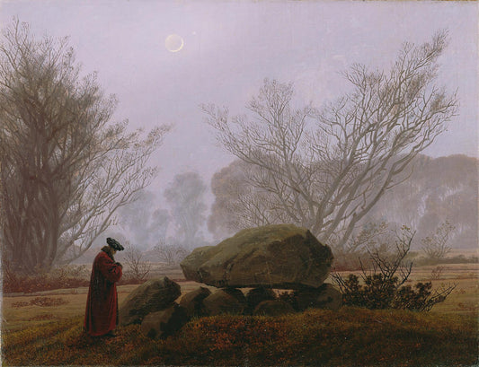 A Walk at Dusk, vintage artwork by Caspar David Friedrich, 12x8" (A4) Poster