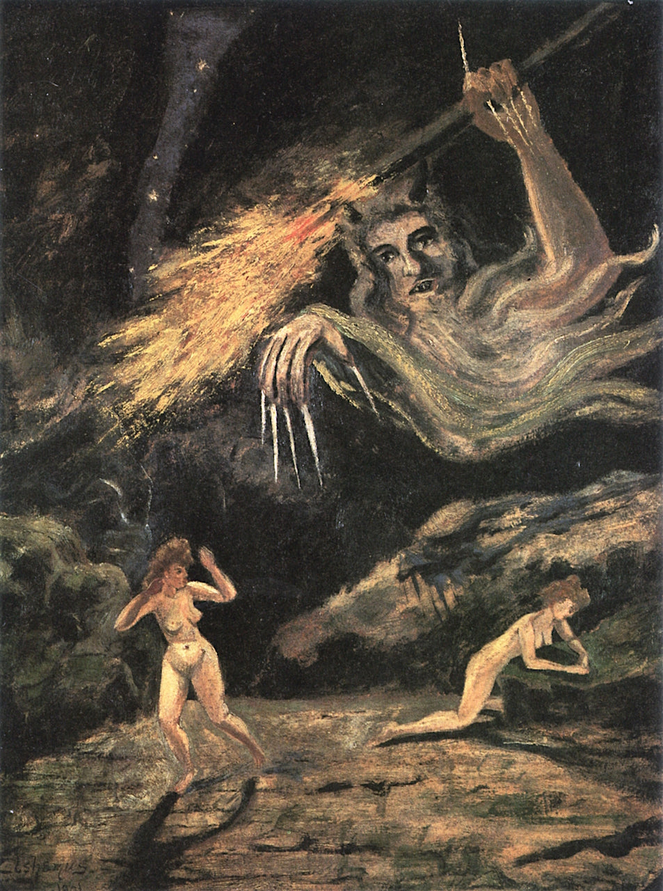 The Demon of the Rocks, vintage artwork by Louis M. Eilshemius, 12x8" (A4) Poster