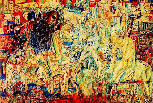 Horsemen by Pavel Filonov,16x12(A3) Poster
