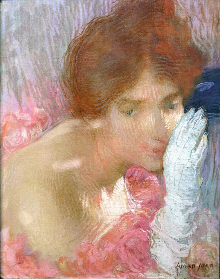 Woman with Glove by Edmond-Franaois Aman-Jean,A3(16x12")Poster
