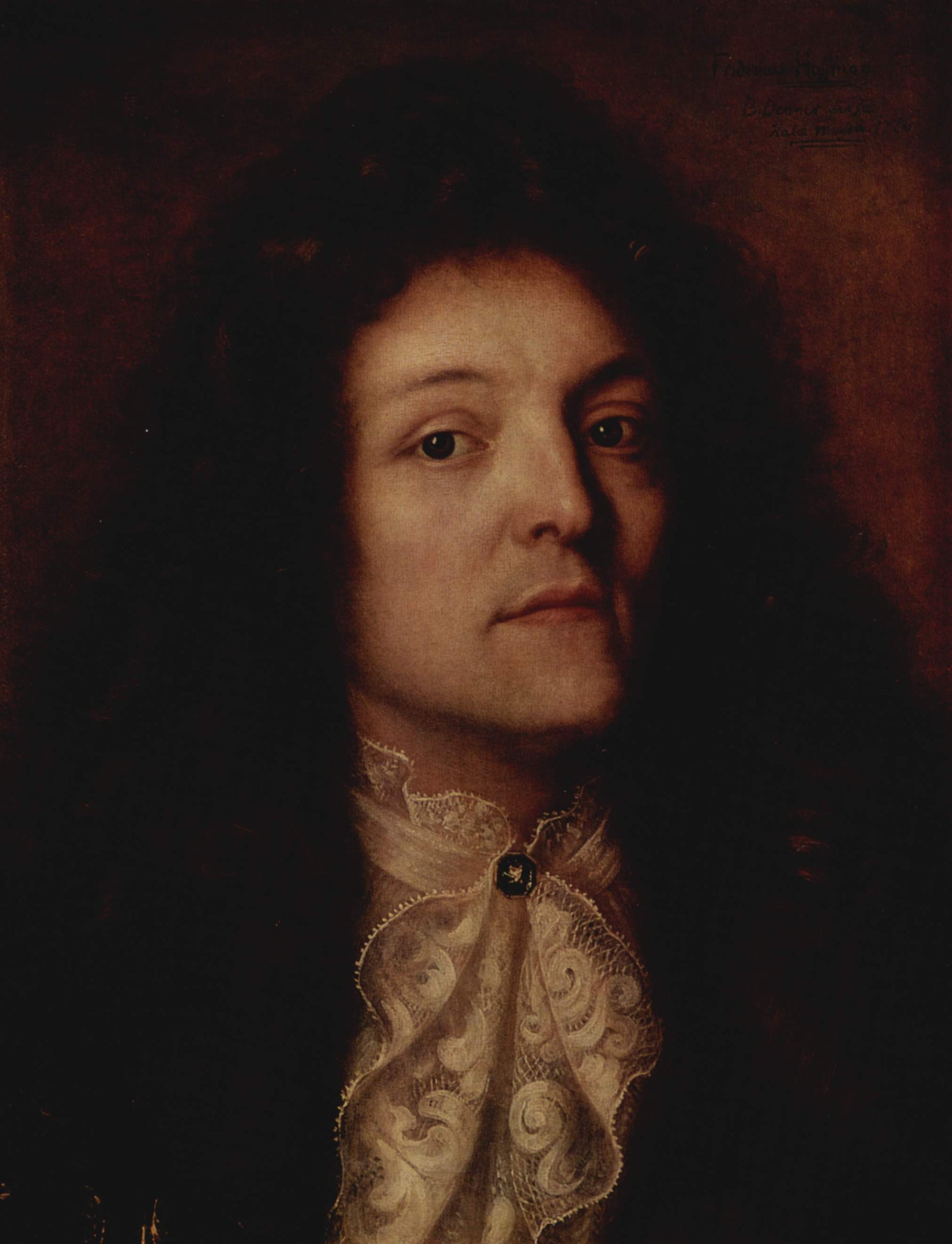 Portrait of Friedrich Hoffmann, vintage artwork by Balthasar Denner, 12x8" (A4) Poster
