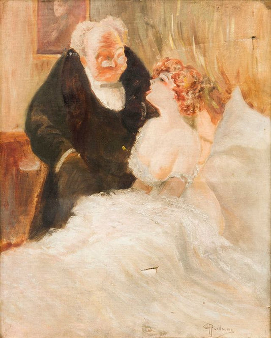 Gallant Scene, vintage artwork by Albert Guillaume, 12x8" (A4) Poster