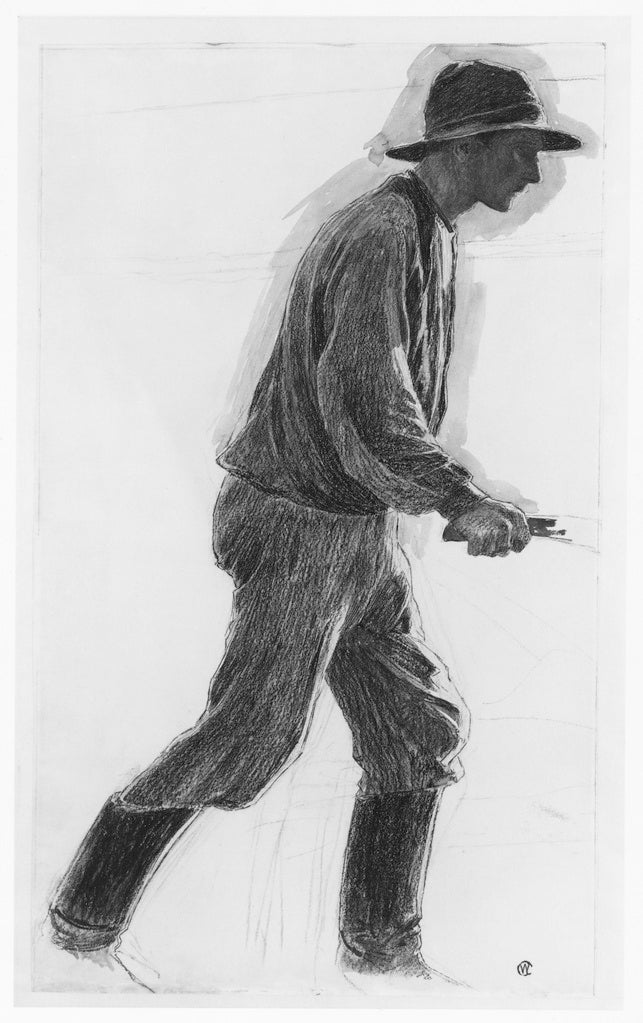 A Workman, vintage artwork by Carl Wilhelm Wilhelmson, 12x8" (A4) Poster
