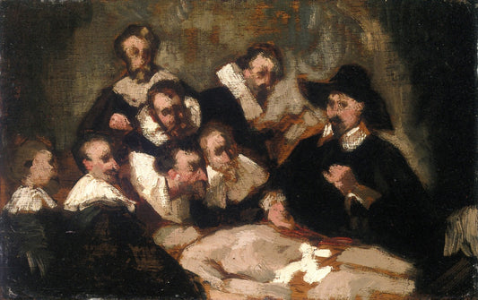 The Anatomy Lesson (after Rembrandt), vintage artwork by Édouard Manet, 12x8" (A4) Poster