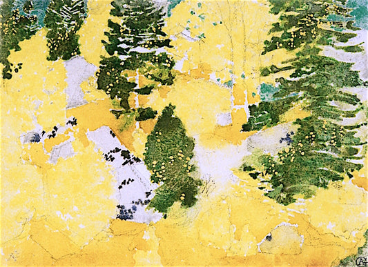 Autumn Woods, vintage artwork by Augusto Giacometti, 12x8" (A4) Poster