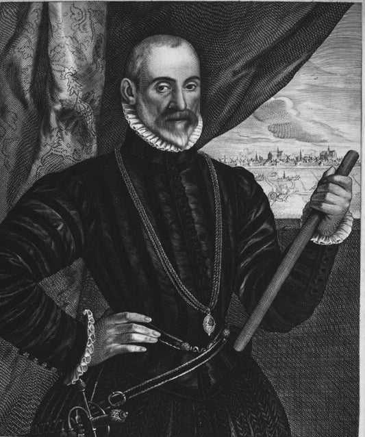 Francisco de Valdes, vintage artwork by Cornelis Visscher, 12x8" (A4) Poster