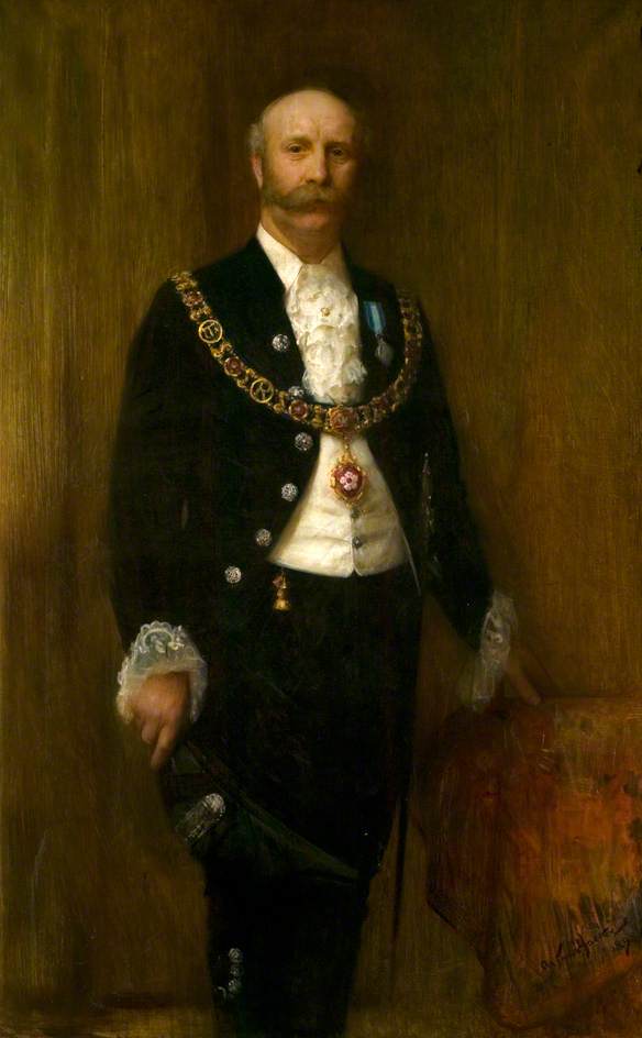 Sir Herbert Marshall, Mayor of Leicester, vintage artwork by Arthur Hacker, 12x8" (A4) Poster
