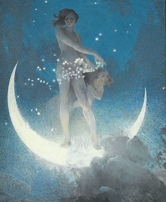 Spring Scattering Stars, vintage artwork by Edwin Howland Blashfield, 12x8" (A4) Poster
