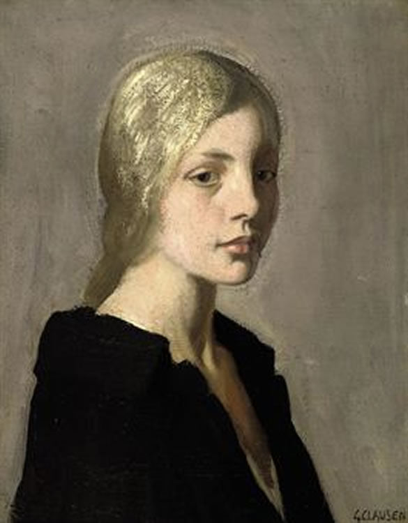 Lily, vintage artwork by Sir George Clausen, R.A., R.W.S., R.I., 12x8" (A4) Poster