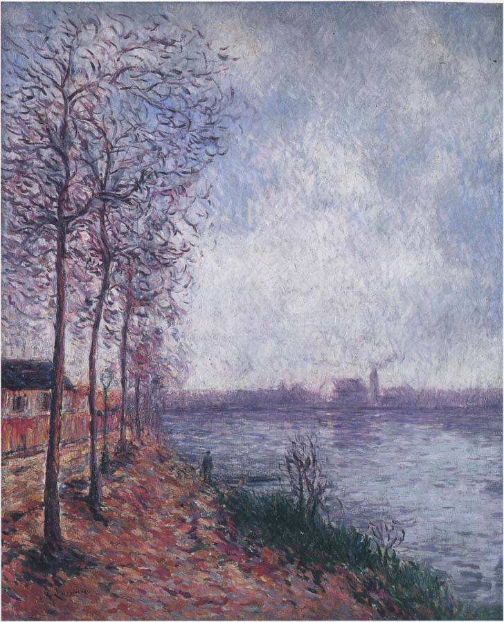by  the Oise in Pontoise, vintage artwork by Gustave Loiseau, 12x8" (A4) Poster