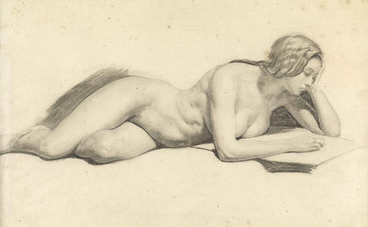 Nude Reading, vintage artwork by Daniel Maclise, R.A., A3 (16x12") Poster Print