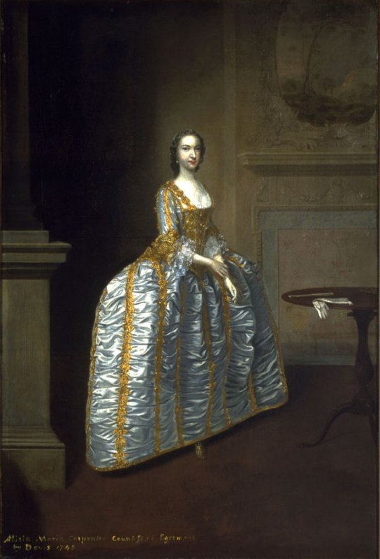 Alicia Maria Carpenter, Countess of Egremont, vintage artwork by Arthur Devis, 12x8" (A4) Poster