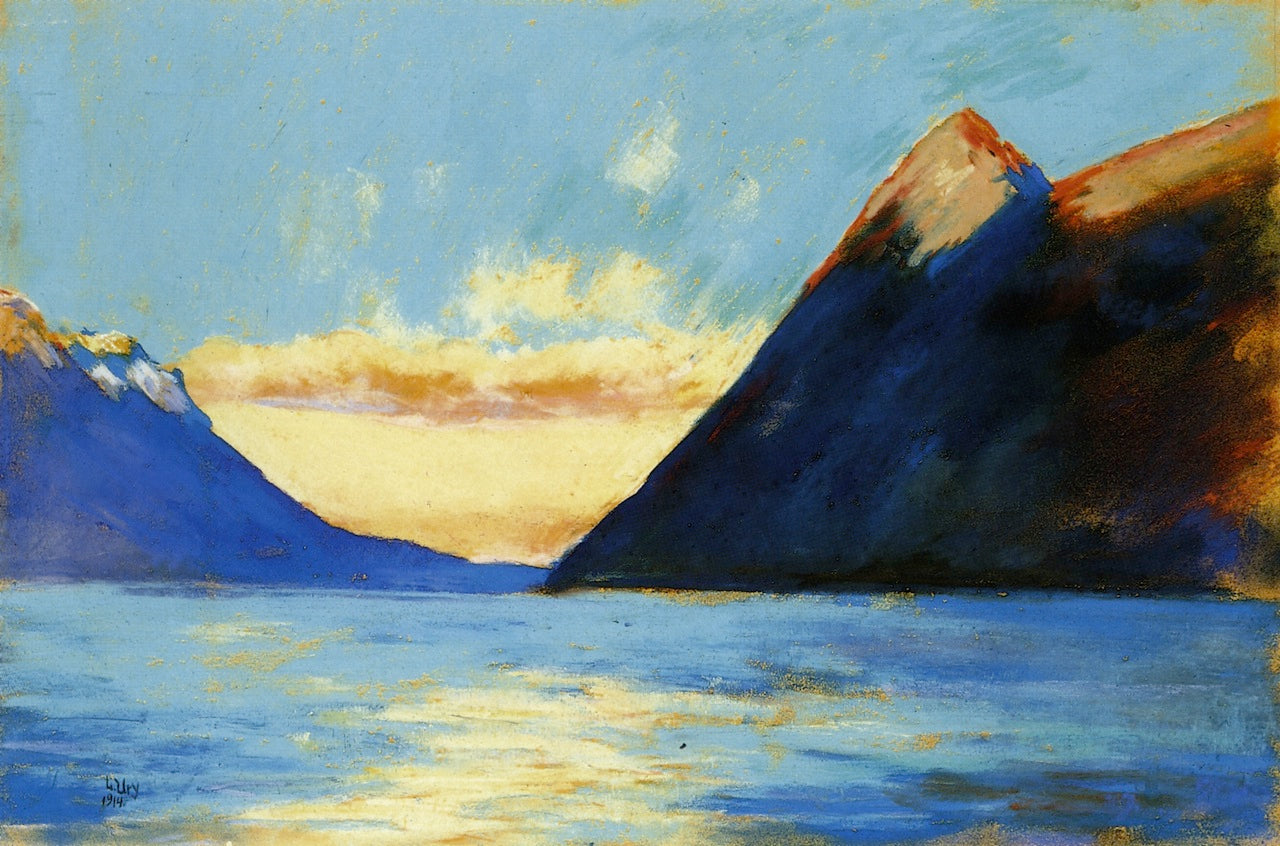 Lake Garda with Mount Baldo by Lesser Ury,A3(16x12")Poster