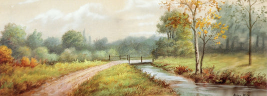 A Pleasant County Road, vintage artwork by William Alden Mote, 12x8" (A4) Poster