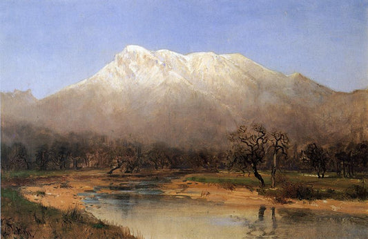 Mount St. Helena, Napa Valley, vintage artwork by Thomas Hill, 12x8" (A4) Poster