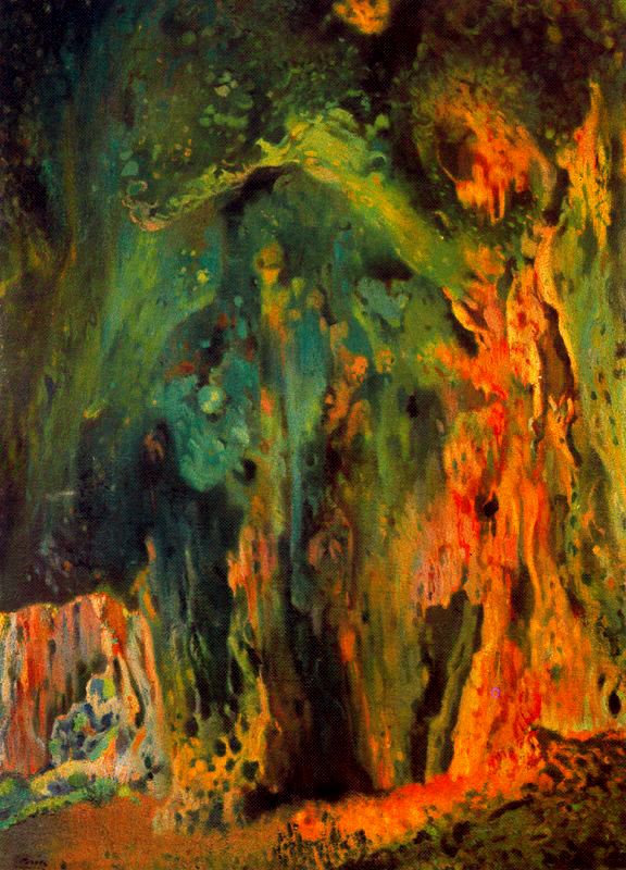 La cueva verde. Mallorca, vintage artwork by Joaquin Mir  Trinxet, 12x8" (A4) Poster