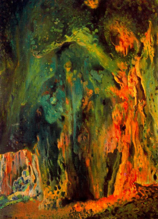 La cueva verde. Mallorca, vintage artwork by Joaquin Mir  Trinxet, 12x8" (A4) Poster