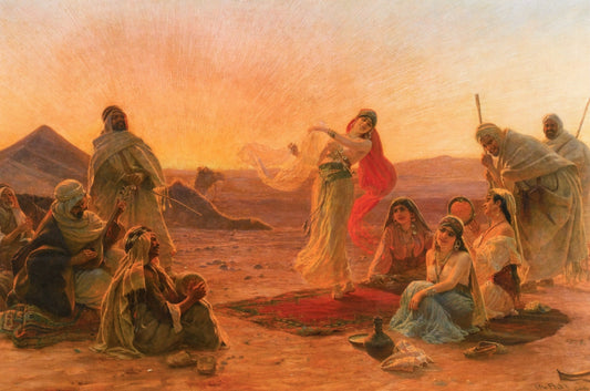 Dancing at Sunset, vintage artwork by Ferdinand Georg Waldmüller, A3 (16x12") Poster Print