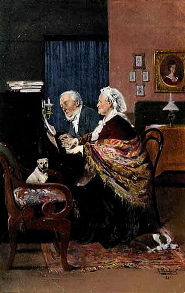 Playing the Piano, vintage artwork by Vladimir Yegorovich Makovsky, 12x8" (A4) Poster