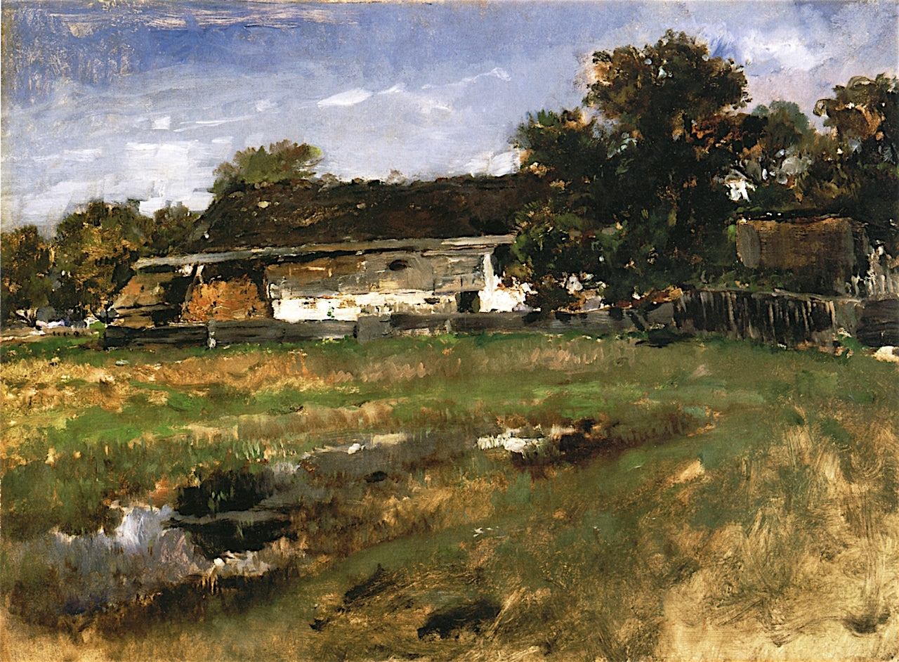 Landscape, Polling, Bavaria, vintage artwork by Frank Duveneck, 12x8" (A4) Poster