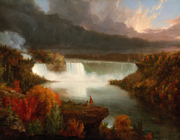 Distant View of Niagara Falls, vintage artwork by Thomas Cole, A3 (16x12