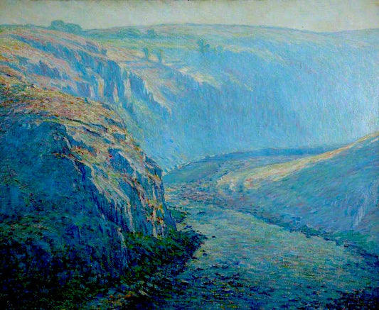 The Blue Valley, vintage artwork by Wynford Dewhurst, 12x8" (A4) Poster