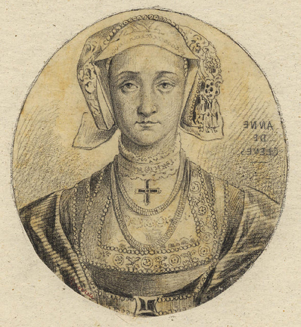 Anne de Clèves, vintage artwork by Achille Jacques-Jean-Marie Deveria, A3 (16x12") Poster Print