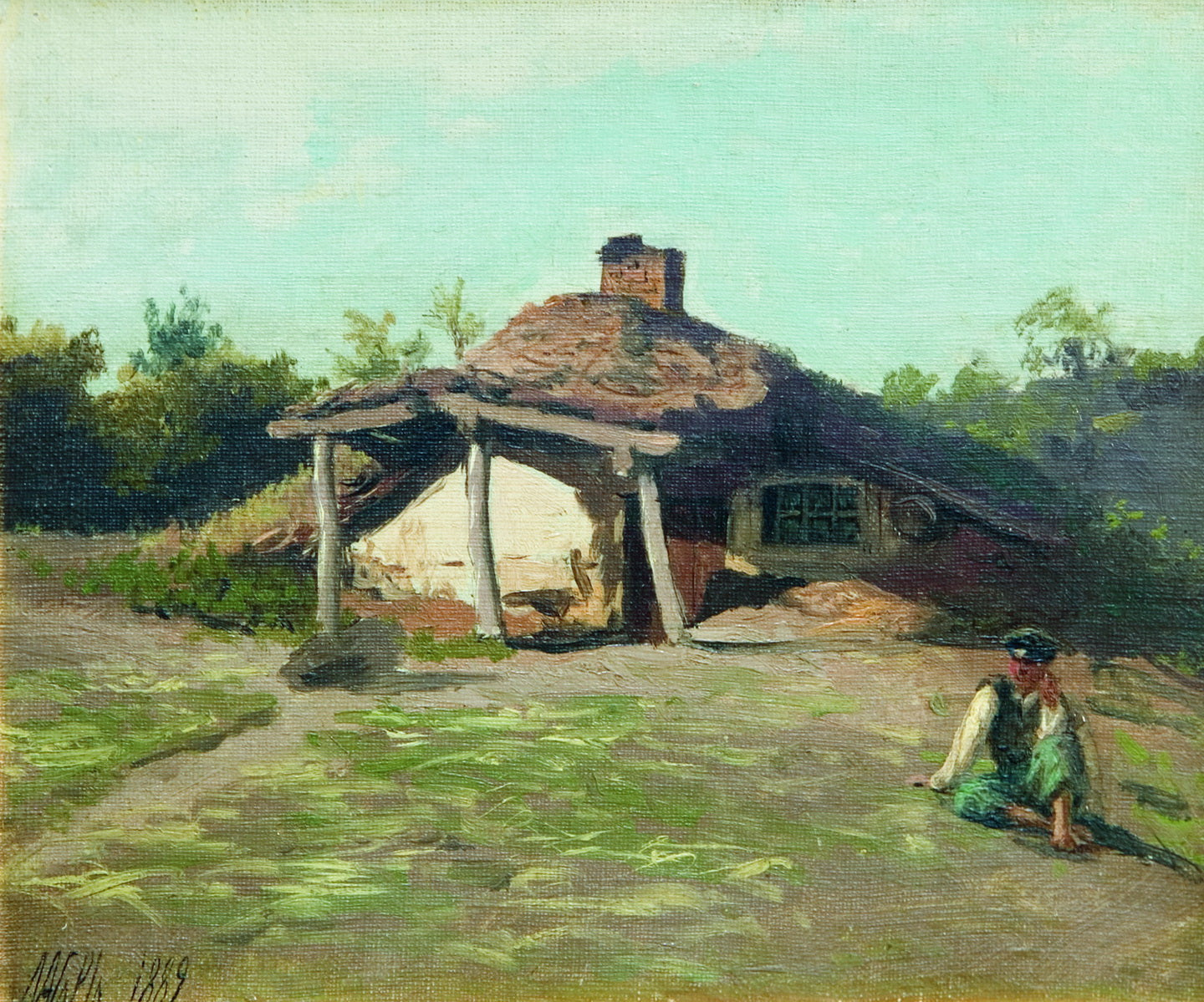 A Hut, vintage artwork by Lev Lagorio, 12x8" (A4) Poster