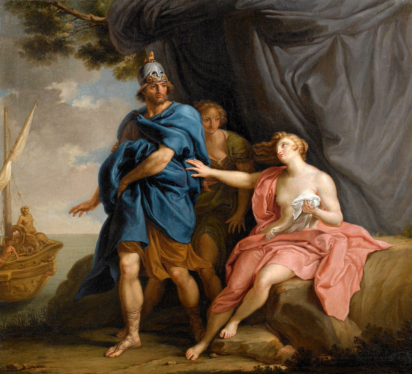 Aeneas Abandoning Dido, vintage artwork by Pompeo Batoni, 12x8" (A4) Poster