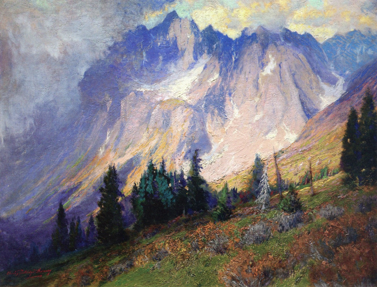 Gathering Storm near the San Juan Mountains, vintage artwork by Charles Partridge Adams, 12x8" (A4) Poster
