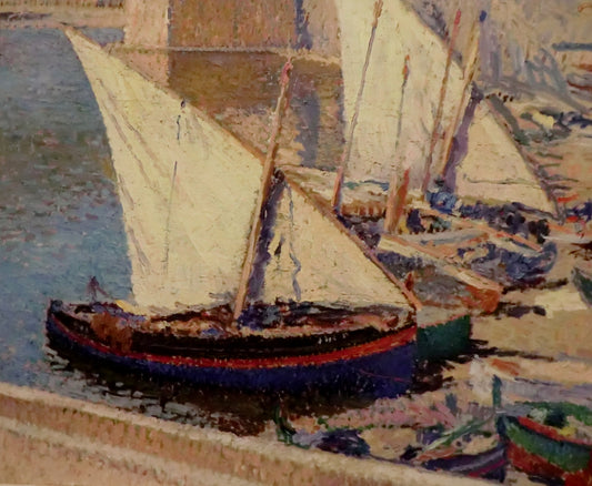 Barques de pêche à Collioure, vintage artwork by Henri Martin, 12x8" (A4) Poster