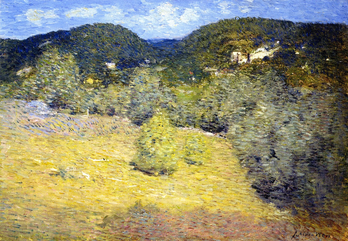 Danbury Hills by Julian Alden Weir,A3(16x12")Poster